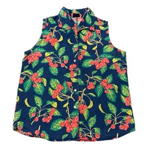 GAP Blue Cherry Print Tank Top